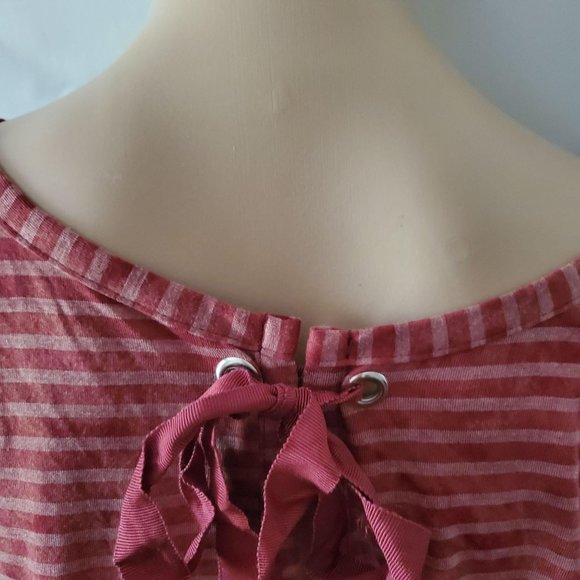 Lane Bryant Vintage Rose Tie-Back Stripe Dolman-Sleeve Blouse Plus Size 18/20 - Picture 6 of 16